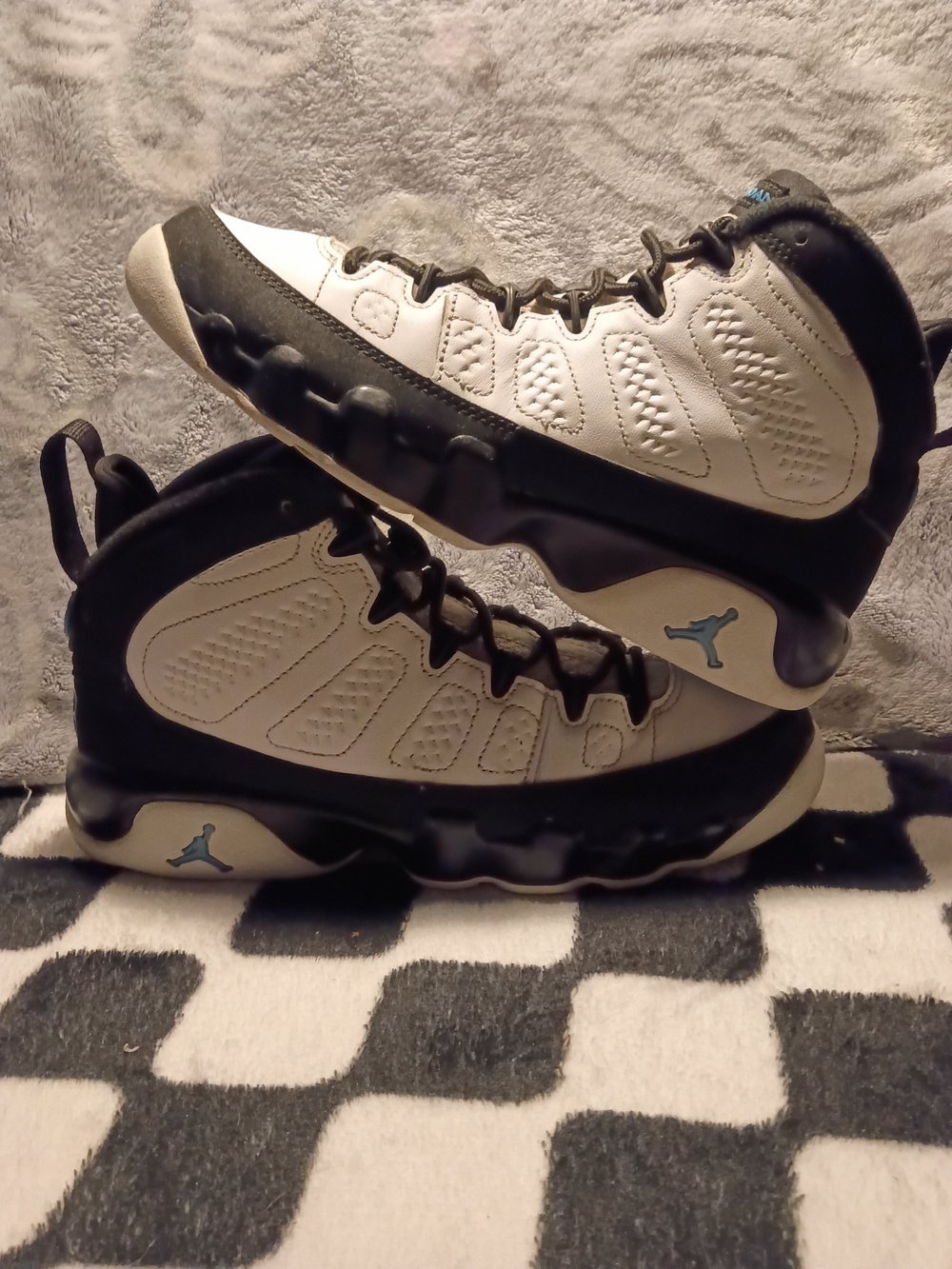 Air Jordan 9 Retro GS University Blue Size 5.5Y/7W Excellent Condition Rep Box